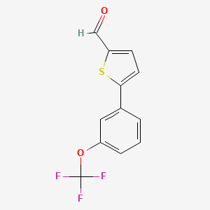 molecular formula C12H7F3O2S B13217547 5-(3-(Trifluoromethoxy)phenyl)thiophene-2-carbaldehyde 