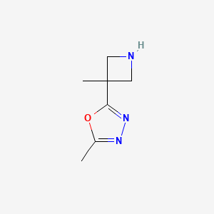 molecular formula C7H11N3O B13217580 2-Methyl-5-(3-methylazetidin-3-yl)-1,3,4-oxadiazole 