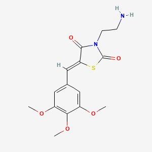 molecular formula C15H18N2O5S B13217605 3-(2-Aminoethyl)-5-[(3,4,5-trimethoxyphenyl)methylidene]-1,3-thiazolidine-2,4-dione 