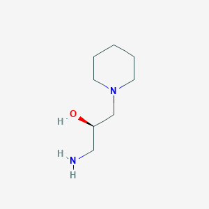 molecular formula C8H18N2O B13217625 (2R)-1-amino-3-(piperidin-1-yl)propan-2-ol 