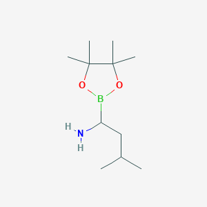 molecular formula C11H24BNO2 B13217632 3-Methyl-1-(4,4,5,5-tetramethyl-1,3,2-dioxaborolan-2-yl)butan-1-amine 