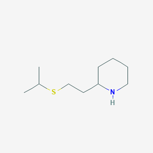 molecular formula C10H21NS B13217634 2-[2-(Propan-2-ylsulfanyl)ethyl]piperidine 