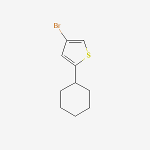 molecular formula C10H13BrS B13217637 4-Bromo-2-cyclohexylthiophene 