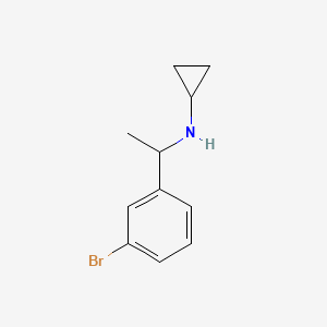 molecular formula C11H14BrN B13217661 N-[1-(3-bromophenyl)ethyl]cyclopropanamine 