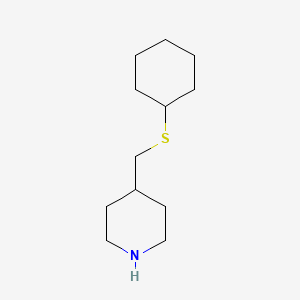 molecular formula C12H23NS B13217662 4-[(Cyclohexylsulfanyl)methyl]piperidine 