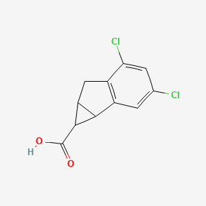 molecular formula C11H8Cl2O2 B13217673 3,5-Dichloro-1H,1aH,6H,6aH-cyclopropa[a]indene-1-carboxylic acid 