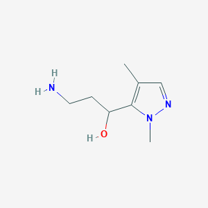 3-Amino-1-(1,4-dimethyl-1H-pyrazol-5-yl)propan-1-ol