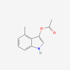 molecular formula C11H11NO2 B13217692 4-methyl-1H-indol-3-yl acetate 