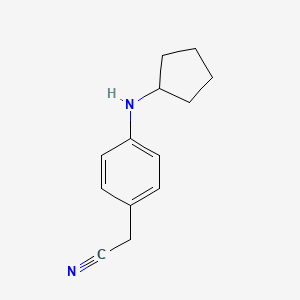 molecular formula C13H16N2 B13217693 2-[4-(Cyclopentylamino)phenyl]acetonitrile 