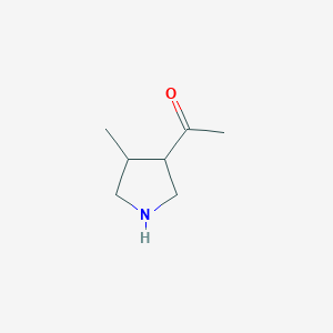 molecular formula C7H13NO B13217716 1-(4-Methylpyrrolidin-3-yl)ethan-1-one 