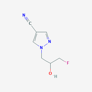 molecular formula C7H8FN3O B13217718 1-(3-Fluoro-2-hydroxypropyl)-1H-pyrazole-4-carbonitrile 