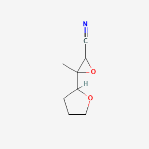 molecular formula C8H11NO2 B13217744 3-Methyl-3-(oxolan-2-yl)oxirane-2-carbonitrile 