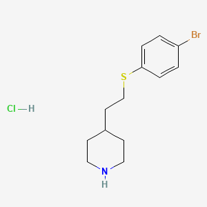 molecular formula C13H19BrClNS B13217788 4-{2-[(4-Bromophenyl)sulfanyl]ethyl}piperidine hydrochloride 