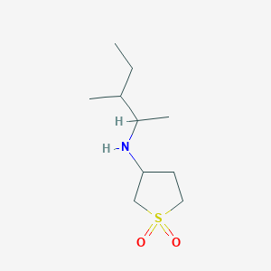 molecular formula C10H21NO2S B13217818 3-((3-Methylpentan-2-yl)amino)tetrahydrothiophene 1,1-dioxide 