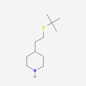 molecular formula C11H23NS B13217828 4-[2-(tert-Butylsulfanyl)ethyl]piperidine 