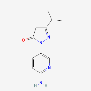 1-(6-Aminopyridin-3-yl)-3-(propan-2-yl)-4,5-dihydro-1H-pyrazol-5-one