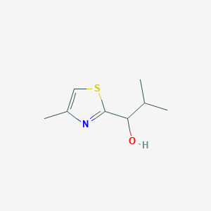 molecular formula C8H13NOS B13217832 2-Methyl-1-(4-methyl-1,3-thiazol-2-yl)propan-1-ol 