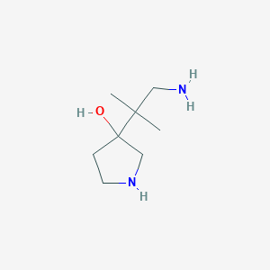 3-(1-Amino-2-methylpropan-2-yl)pyrrolidin-3-ol