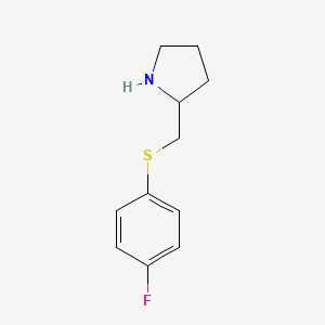 molecular formula C11H14FNS B13217942 2-(4-Fluoro-phenylsulfanylmethyl)-pyrrolidine 