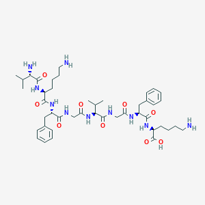 B013218 (2S)-6-amino-2-[[(2S)-2-[[2-[[(2S)-2-[[2-[[(2S)-2-[[(2S)-6-amino-2-[[(2S)-2-amino-3-methylbutanoyl]amino]hexanoyl]amino]-3-phenylpropanoyl]amino]acetyl]amino]-3-methylbutanoyl]amino]acetyl]amino]-3-phenylpropanoyl]amino]hexanoic acid CAS No. 261969-05-5