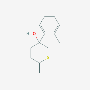 molecular formula C13H18OS B13218000 6-Methyl-3-(2-methylphenyl)thian-3-ol 