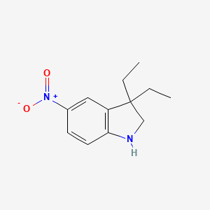 molecular formula C12H16N2O2 B13218012 3,3-Diethyl-5-nitro-2,3-dihydro-1H-indole 