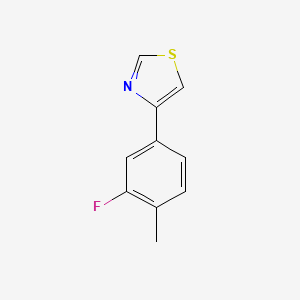 molecular formula C10H8FNS B13218042 4-(3-Fluoro-4-methylphenyl)-1,3-thiazole 