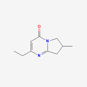 molecular formula C10H14N2O B13218047 2-Ethyl-7-methyl-4H,6H,7H,8H-pyrrolo[1,2-a]pyrimidin-4-one 