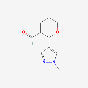 2-(1-Methyl-1H-pyrazol-4-yl)oxane-3-carbaldehyde