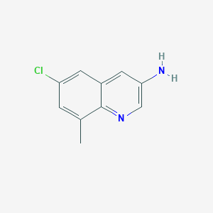 molecular formula C10H9ClN2 B13218061 6-Chloro-8-methylquinolin-3-amine 