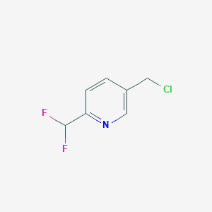 molecular formula C7H6ClF2N B13218067 5-(Chloromethyl)-2-(difluoromethyl)pyridine CAS No. 946578-34-3