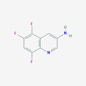 molecular formula C9H5F3N2 B13218088 5,6,8-Trifluoroquinolin-3-amine 