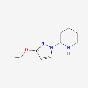 molecular formula C10H17N3O B13218100 2-(3-Ethoxy-1H-pyrazol-1-yl)piperidine 