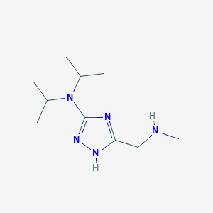 molecular formula C10H21N5 B13218128 5-[(Methylamino)methyl]-N,N-bis(propan-2-yl)-1H-1,2,4-triazol-3-amine 