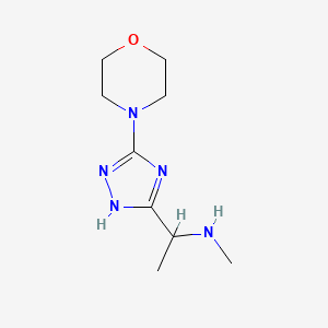 molecular formula C9H17N5O B13218141 Methyl({1-[3-(morpholin-4-yl)-1H-1,2,4-triazol-5-yl]ethyl})amine 