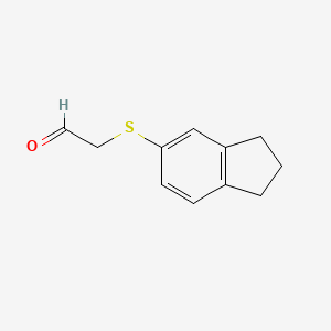 molecular formula C11H12OS B13218198 2-(2,3-dihydro-1H-inden-5-ylsulfanyl)acetaldehyde 