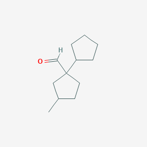 1-Cyclopentyl-3-methylcyclopentane-1-carbaldehyde