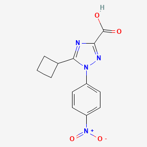 molecular formula C13H12N4O4 B13218216 5-Cyclobutyl-1-(4-nitrophenyl)-1H-1,2,4-triazole-3-carboxylic acid 