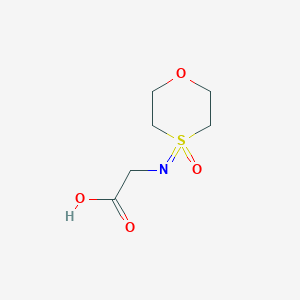 molecular formula C6H11NO4S B13218235 2-((4-Oxido-1,4l6-oxathian-4-ylidene)amino)acetic acid 