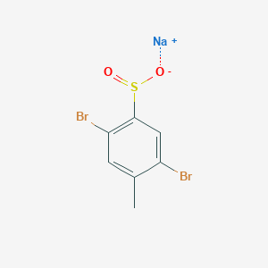 molecular formula C7H5Br2NaO2S B13218252 Sodium 2,5-dibromo-4-methylbenzene-1-sulfinate 