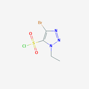 molecular formula C4H5BrClN3O2S B13218272 4-Bromo-1-ethyl-1H-1,2,3-triazole-5-sulfonyl chloride 