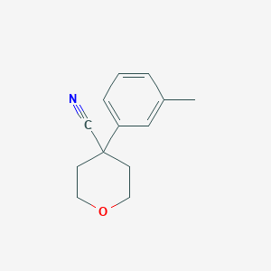 molecular formula C13H15NO B13218279 4-(3-Methylphenyl)oxane-4-carbonitrile 