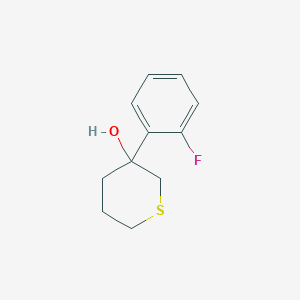 molecular formula C11H13FOS B13218323 3-(2-Fluorophenyl)thian-3-ol 