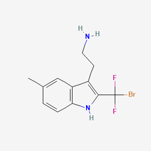 molecular formula C12H13BrF2N2 B13218327 2-[2-(Bromodifluoromethyl)-5-methyl-1H-indol-3-yl]ethan-1-amine 