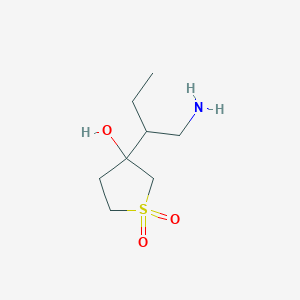 molecular formula C8H17NO3S B13218373 3-(1-Aminobutan-2-yl)-3-hydroxytetrahydrothiophene 1,1-dioxide 