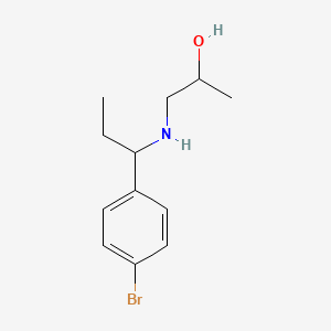 molecular formula C12H18BrNO B13218377 1-{[1-(4-Bromophenyl)propyl]amino}propan-2-ol 