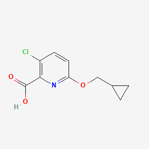 molecular formula C10H10ClNO3 B13218425 3-Chloro-6-(cyclopropylmethoxy)pyridine-2-carboxylic acid 