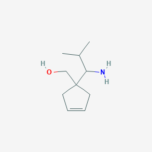 molecular formula C10H19NO B13218449 [1-(1-Amino-2-methylpropyl)cyclopent-3-en-1-yl]methanol 