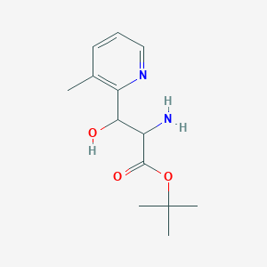 molecular formula C13H20N2O3 B13218454 tert-Butyl 2-amino-3-hydroxy-3-(3-methylpyridin-2-yl)propanoate 