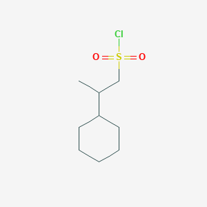 molecular formula C9H17ClO2S B13218461 2-Cyclohexylpropane-1-sulfonyl chloride 